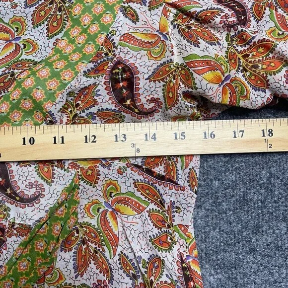 Fei Anthropologie Womens Blouse Multicolor Floral Short Sleeve Sash Belt 2 - Picture 7 of 7